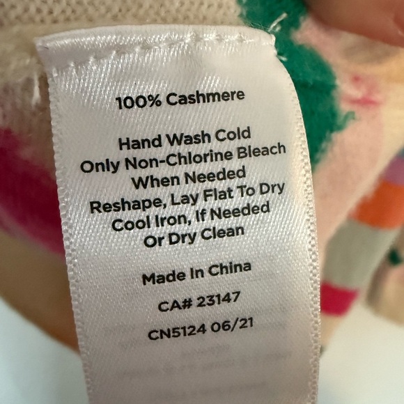 TALBOTS 100% Cashmere Crewneck Sweater Stripe Small - Picture 4 of 6